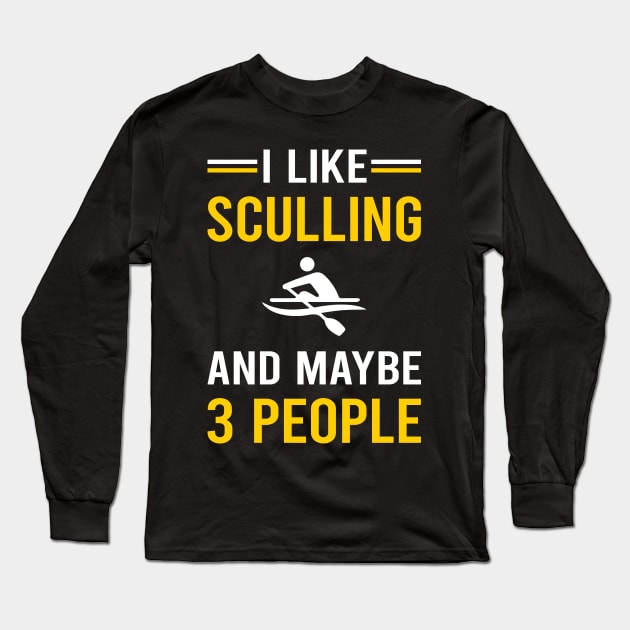 3 People Sculling Long Sleeve T-Shirt by Bourguignon Aror